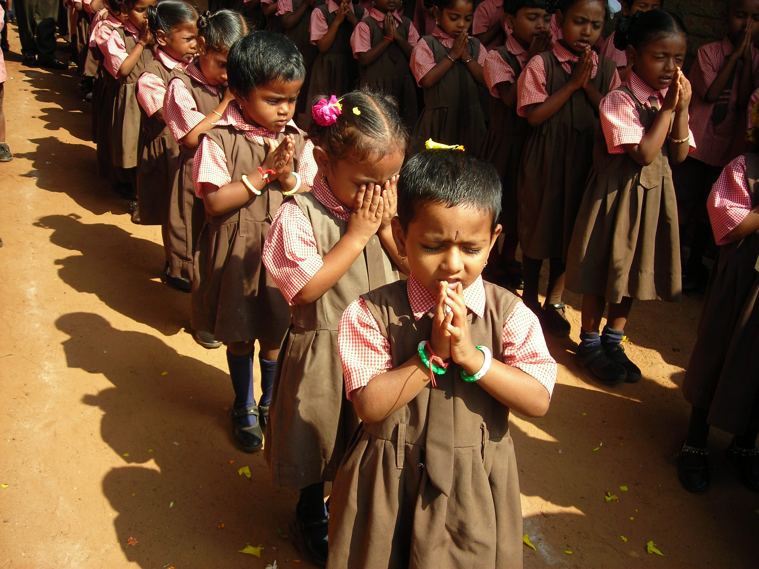 Prayer time little girls