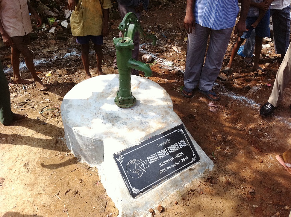 One of over 375 hand pump wells providing safe drinking water